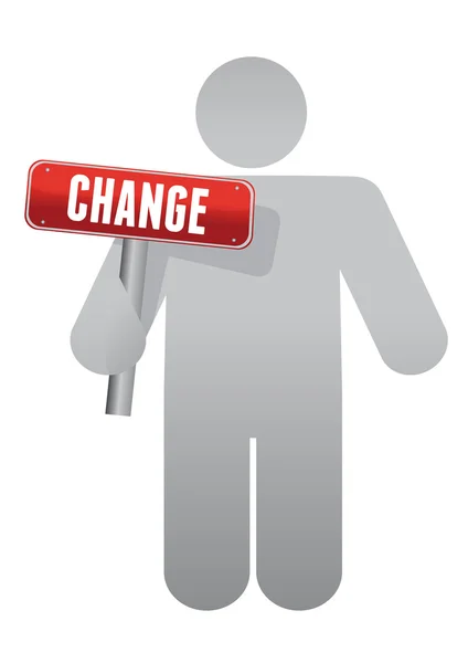 Icon holding a change sign — Stock Photo, Image