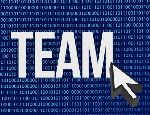 Team and cursor binary blue — Stock Photo, Image