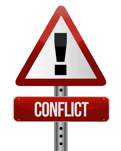 Znak ostrzegawczy konfliktu — Zdjęcie stockowe