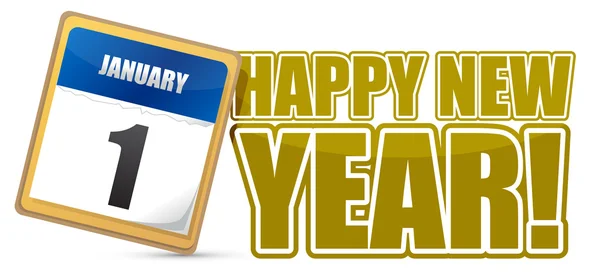 Šťastný nový rok znamení kalendář — Stock fotografie