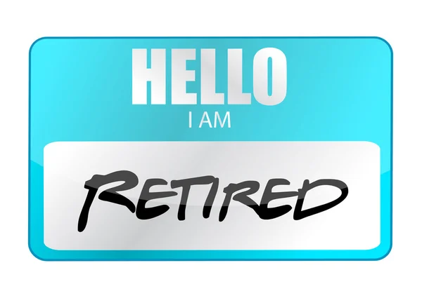 Hello I am retired tag — Stock Photo, Image