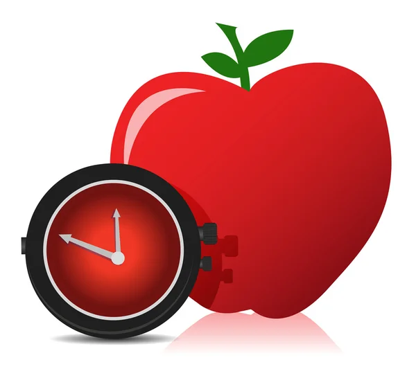 りんごと時計 — ストック写真