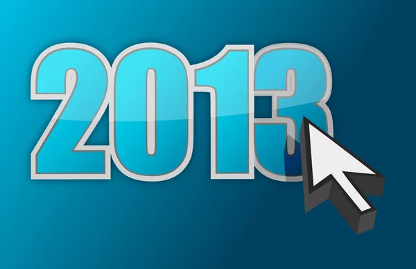 2013 and cursor — Stock Photo, Image