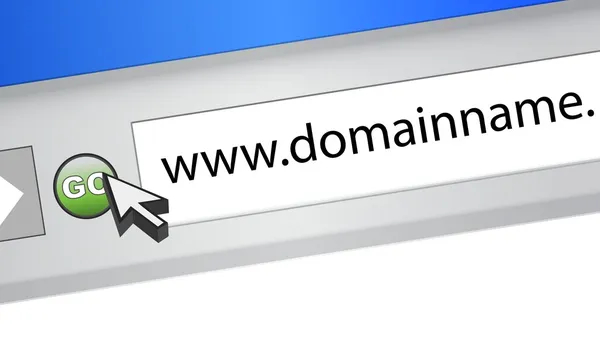 Suche nach Domainnamen im Browser — Stockfoto