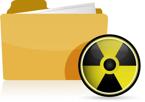 Folderu i radioaktywnych symbol — Zdjęcie stockowe