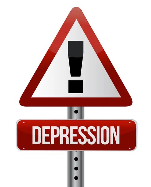 Depressie waarschuwingsbord — Stockfoto