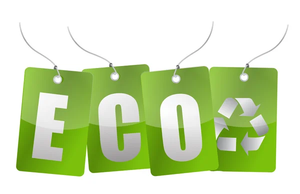 Эко-зеленые бирки — стоковое фото