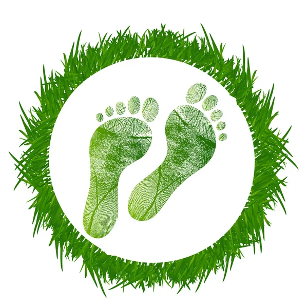 Footprint around grass — Stock Photo, Image