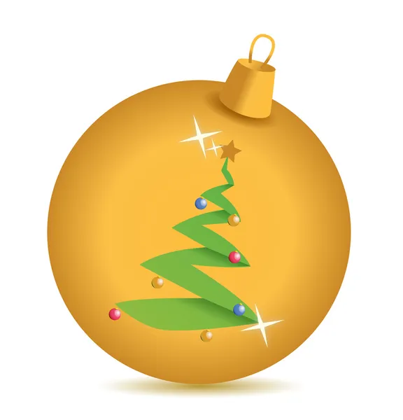 Χρυσό δέντρο Χριστούγεννα στολίδι — Φωτογραφία Αρχείου