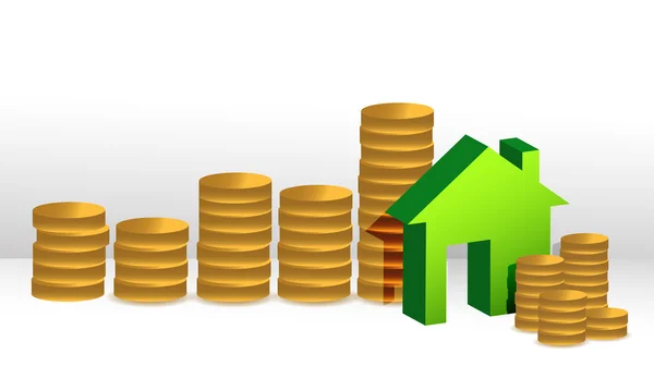 House coin graph — Stock Photo, Image