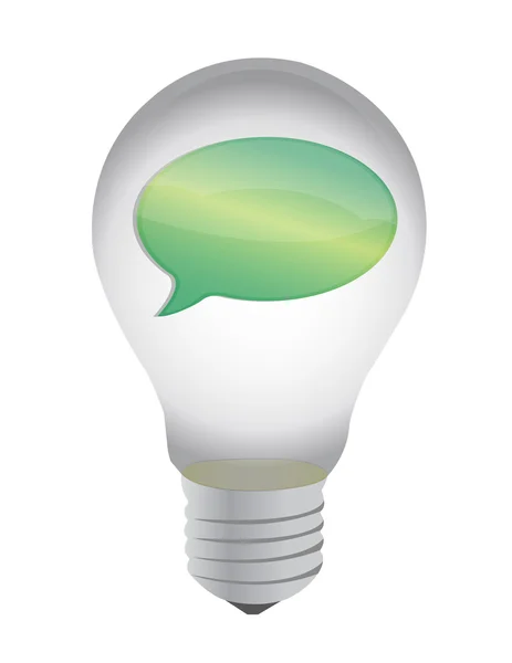 Lightbulb and message bubble — Stock Photo, Image