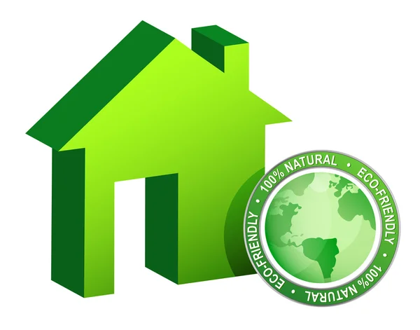 Green ecological house - modern housing — Stock Photo, Image