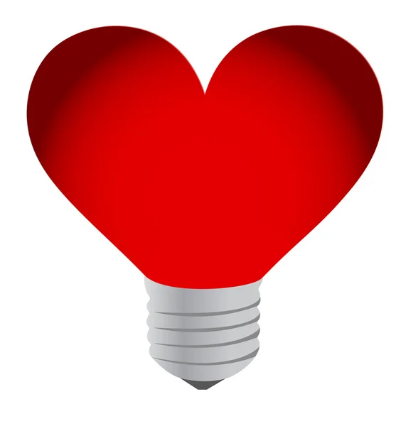 Cuore lampadina — Foto Stock