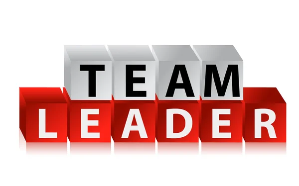 Team Leader - text with red cubes — Stock Photo, Image