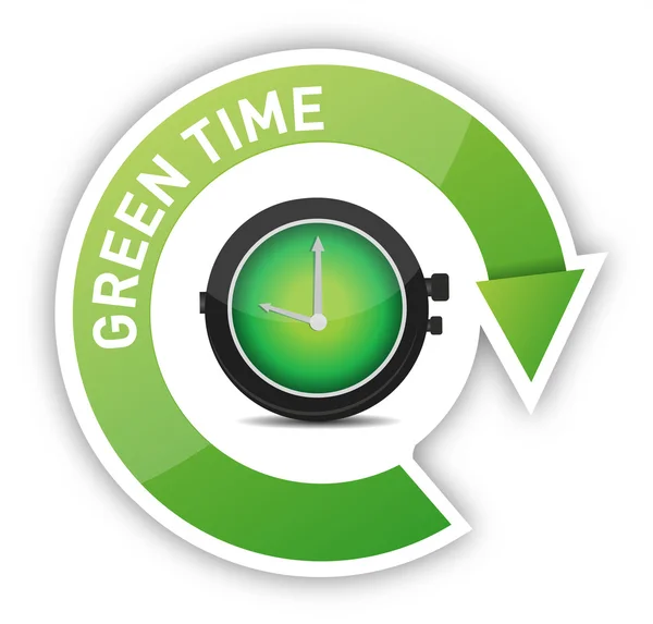 Eco klok groene tijd — Stockfoto