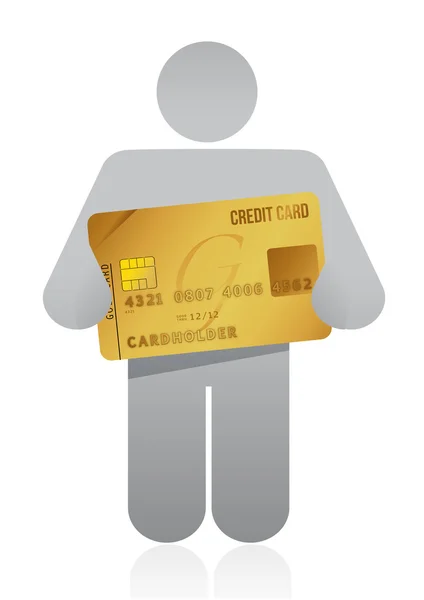 Un homme paie avec sa carte de crédit — Photo