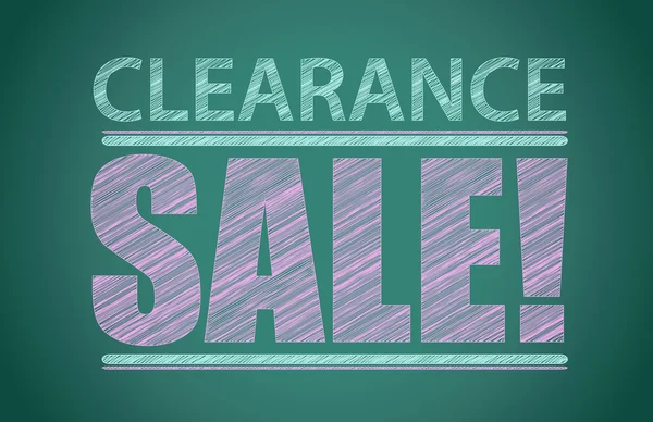 Clearance sale words written on the chalkboard — Stock Photo, Image