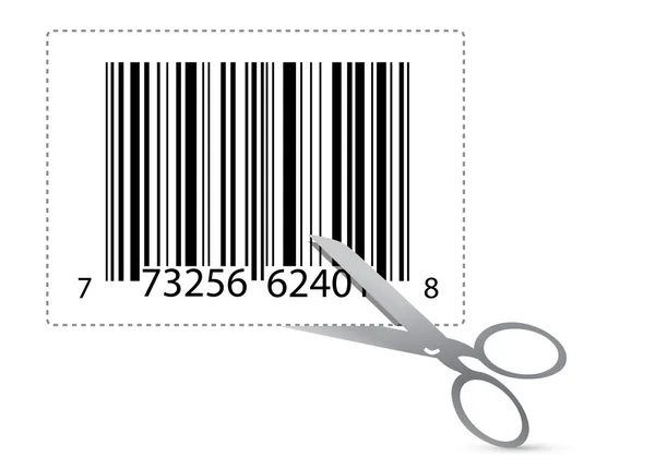 Barcode met een stippellijn — Stockfoto