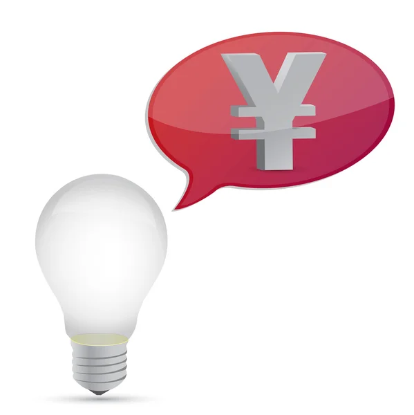 Yen energy saving bulb — Stock Photo, Image