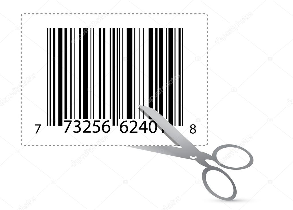 barcode with a dotted line