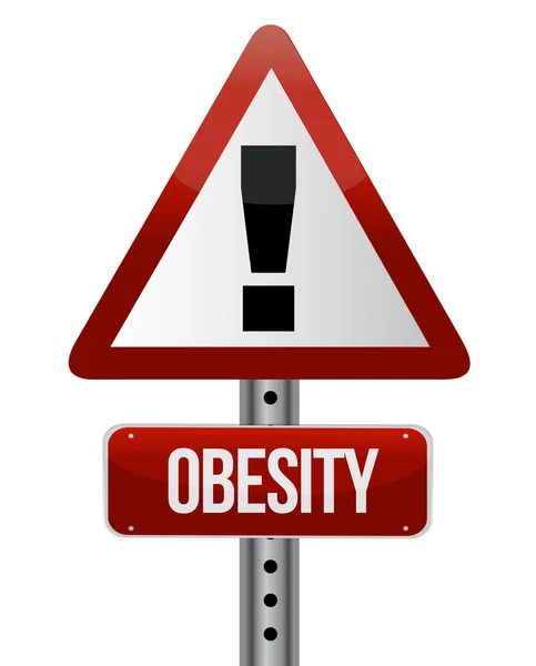 Road traffic sign with an obesity concept — Stock Photo, Image