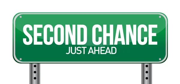 Road sign with a second chance concept — Stock Photo, Image