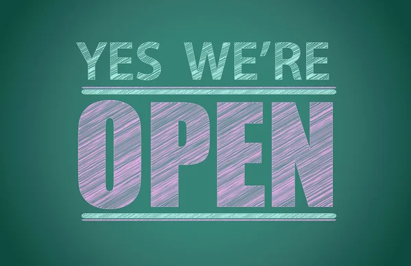 Yes we 're open — стоковое фото