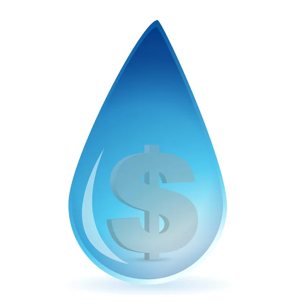 Dollar water drop — Stock Photo, Image