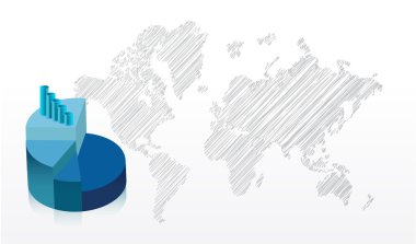 iş Dünya Haritası ve pasta