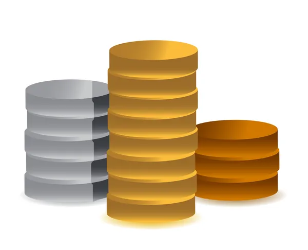 Pile of coins podium — Stock Photo, Image