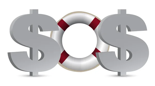 SOS. The concept of Dollar — Stock Photo, Image