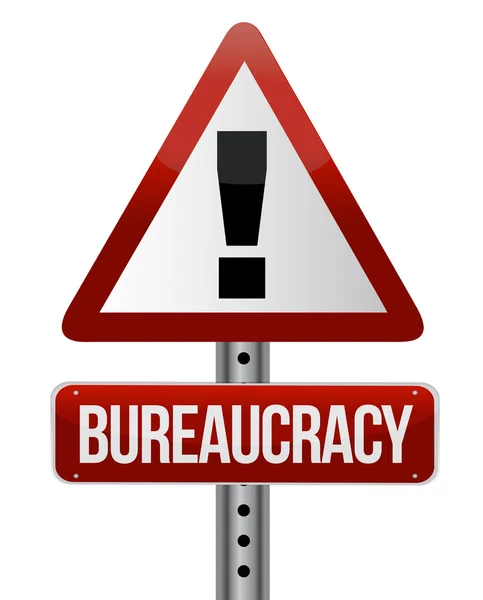 Road traffic sign with a bureaucracy — Stock Photo, Image