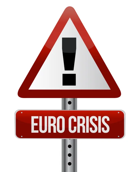 Road traffic sign with a Euro crisis concept — Stock Photo, Image