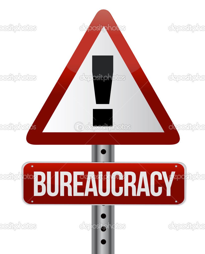 road traffic sign with a bureaucracy