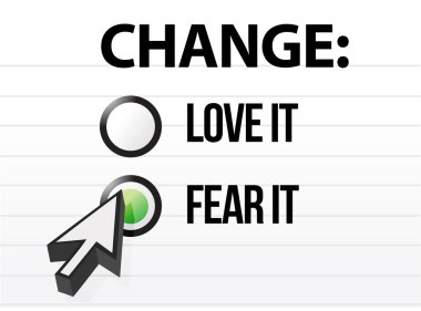 loving or fearing change clipart