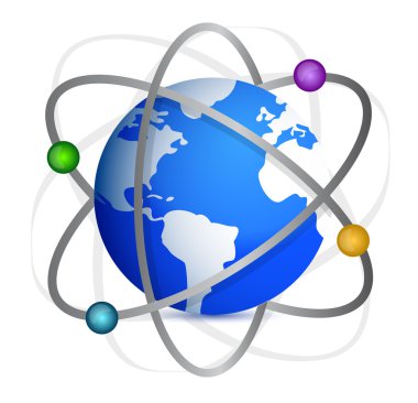 Earth uydu yörüngeleri ile.