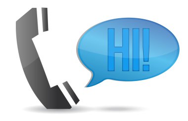 telefon cep telefonu ve konuşma balonu