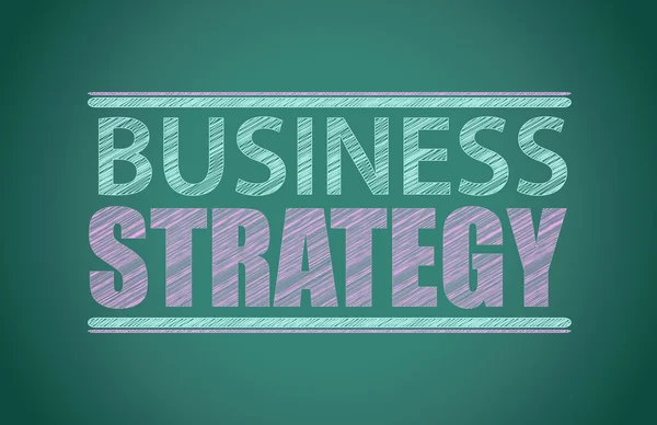 Business strategy written on a blackboard — Stock Photo, Image