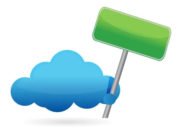 Cloud houden een leeg teken — Stockfoto