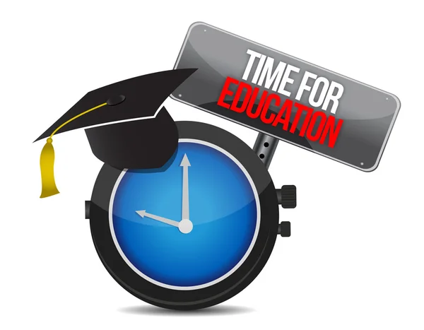 Relógio com palavras tempo para a educação — Fotografia de Stock