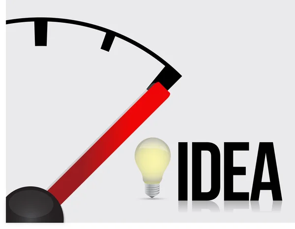 Idéer och nål pekar på en full glödlampa — Stockfoto