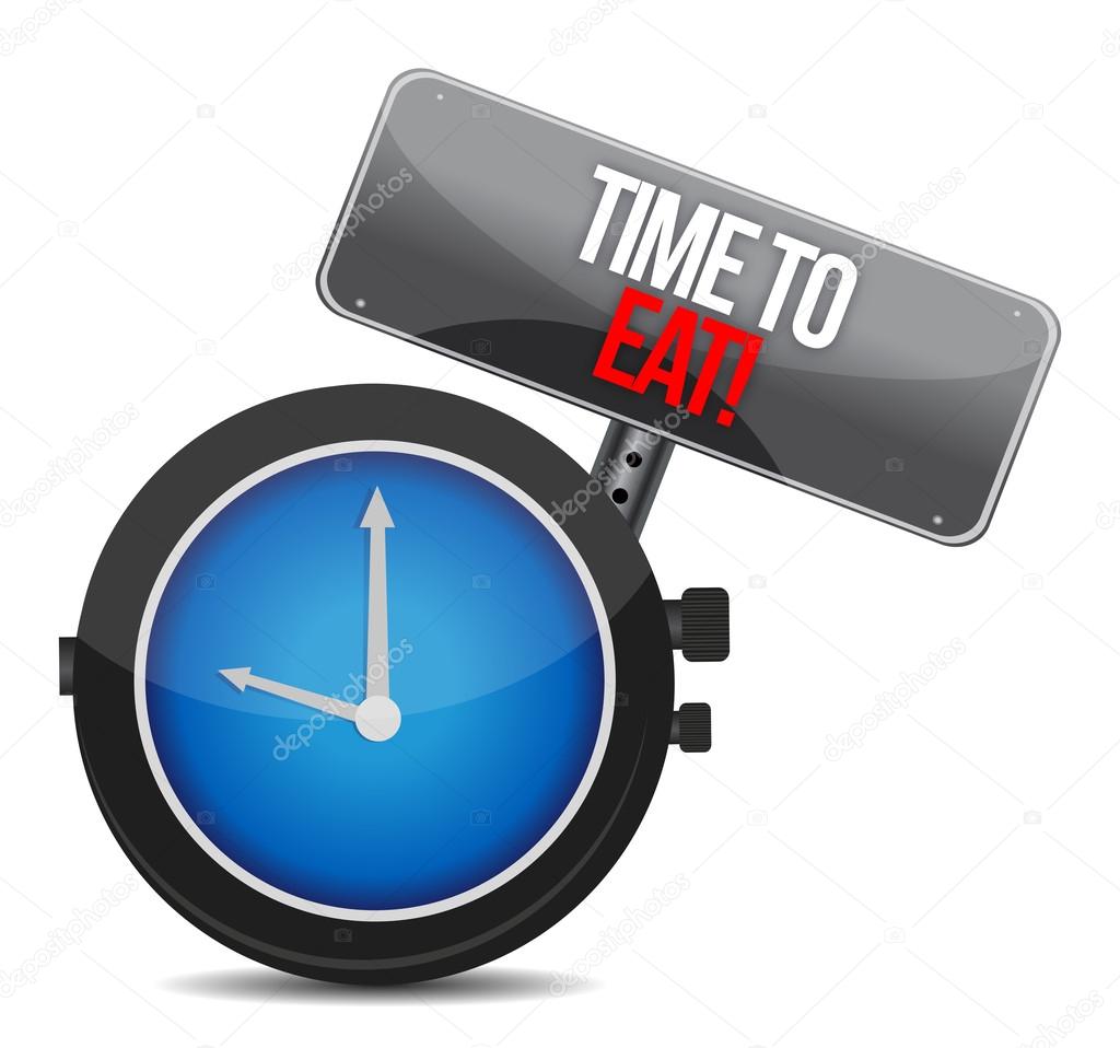 clock with words Time to Eat