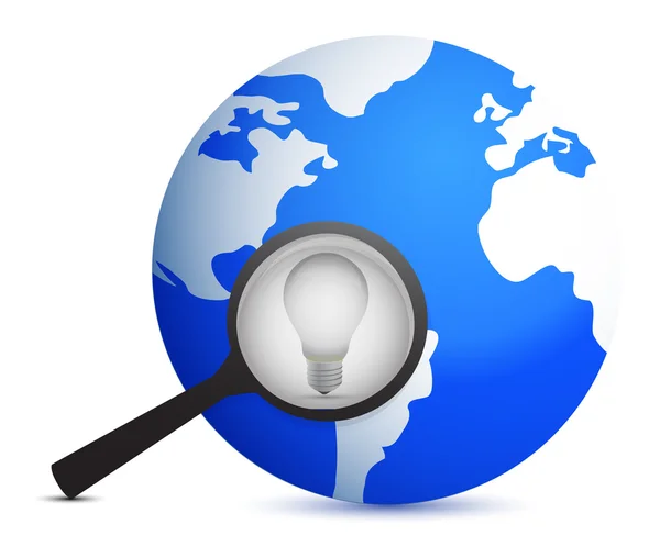 Electrical icon with earth and bulb — Stock Photo, Image