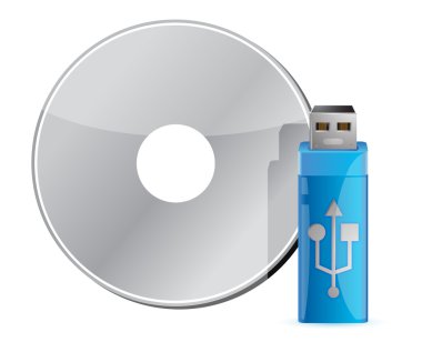 USB stick üzerinde cd yığını