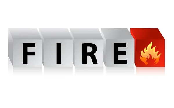 Fire Button cube text — Stock Photo, Image
