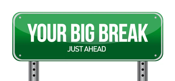 Big Break Green Road Sign — Stock Photo, Image