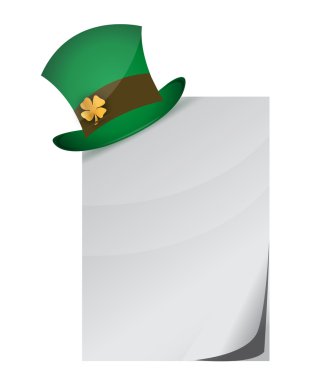 Sayfa ve yonca ile St Patrick's Day şapka kıvrılmış