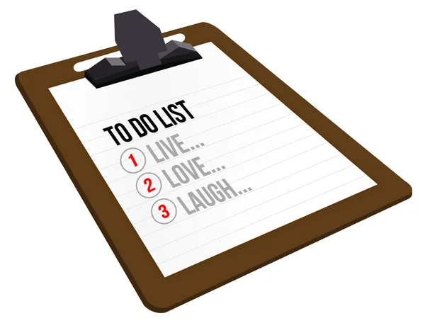 To Do List to Live, Love, Laugh — Stock Photo, Image