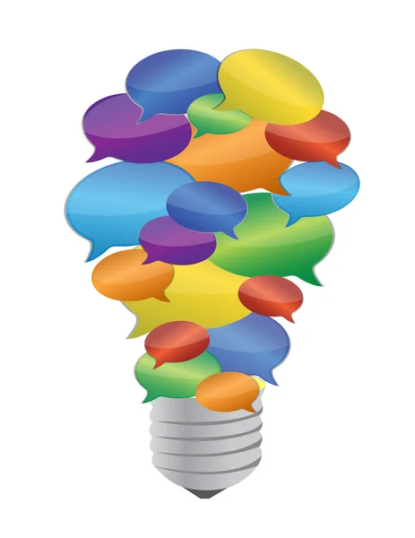 Colorful message bubble bulb — Stock Photo, Image