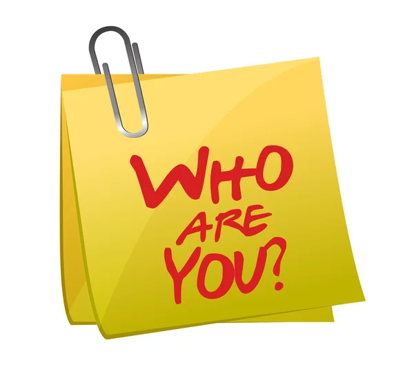 Who Are You post it — Stock Photo, Image